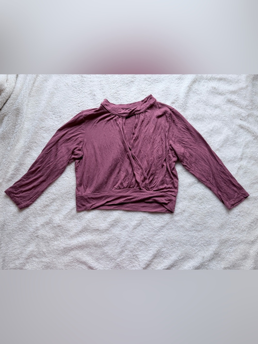 Women's Mauve Wrap-Style Top
